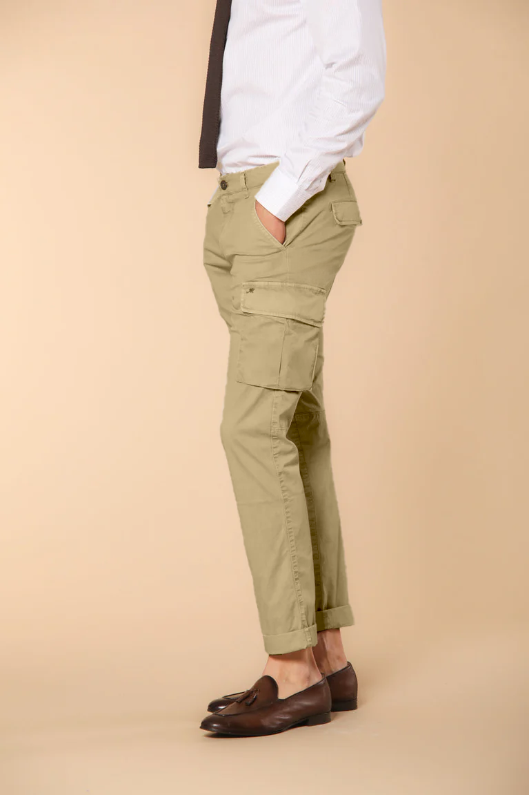 Chile pantalón cargo hombre en sarga de algodón pima ligero special washing  extra slim fit 