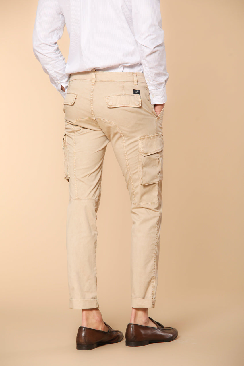 Chile  pantalone cargo uomo in twill di cotone pima leggero special washing  extra-slim fit