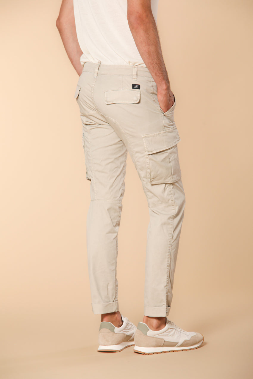 Chile  pantalone cargo uomo in twill di cotone pima leggero special washing  extra-slim fit