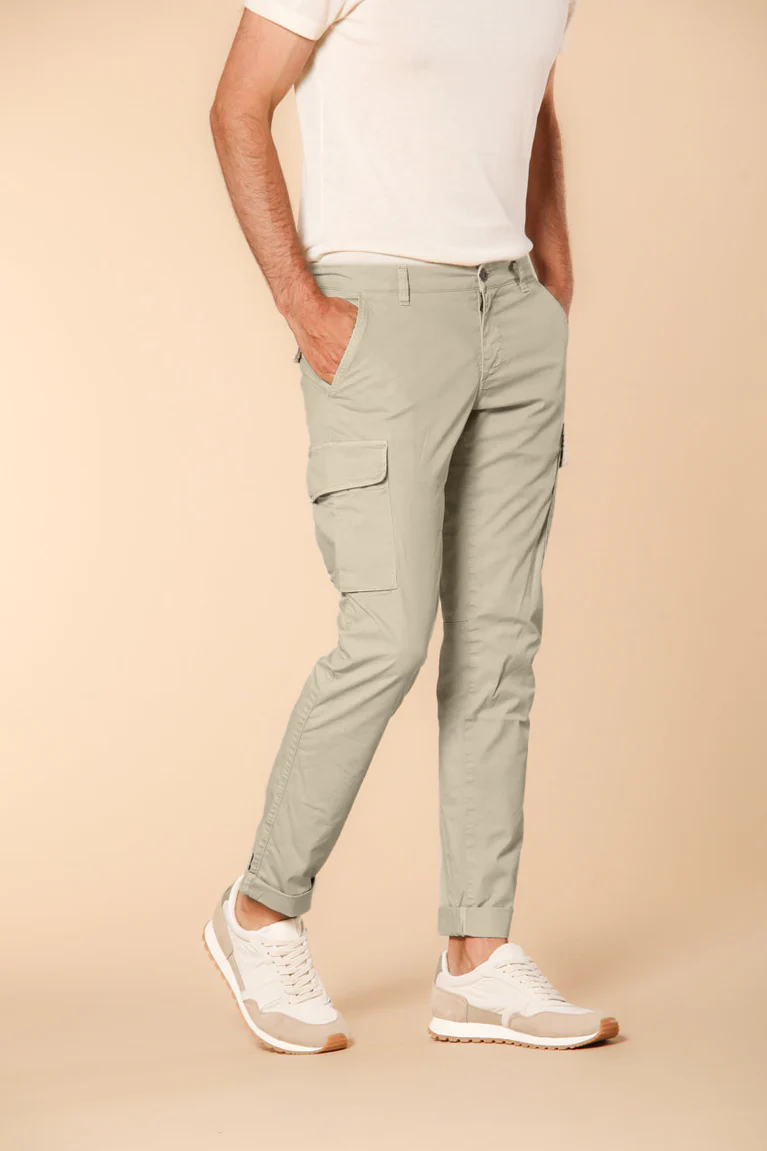 Chile Pantalon cargo homme en twill de coton pima léger en special washing  coupe Extra-slim