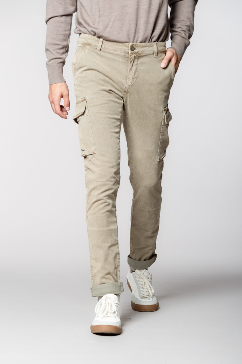 Chile pantalon cargo homme en gabardine avec lavage spécial extra slim fit