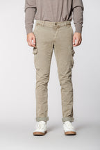 Chile men's cargo trousers in gabardine with special washing extra slim fit