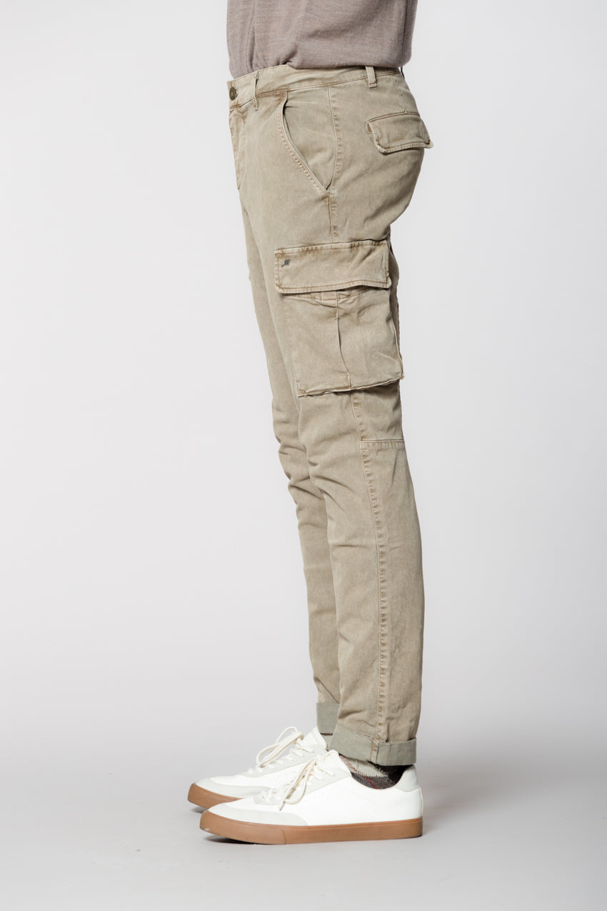 Chile pantalon cargo homme en gabardine avec lavage spécial extra slim fit