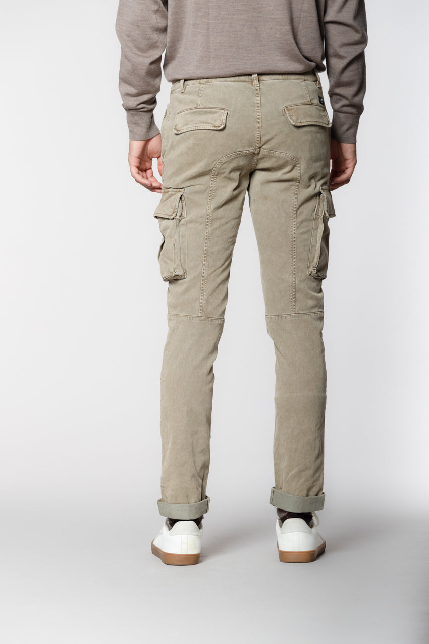 Chile men's cargo trousers in gabardine with special washing extra slim fit