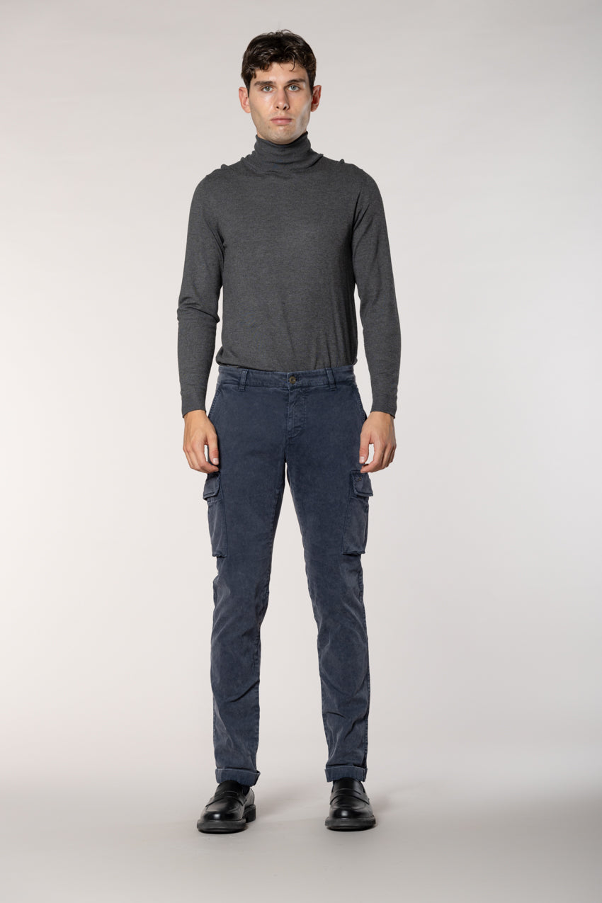 Chile men's cargo trousers in gabardine with special washing extra slim fit