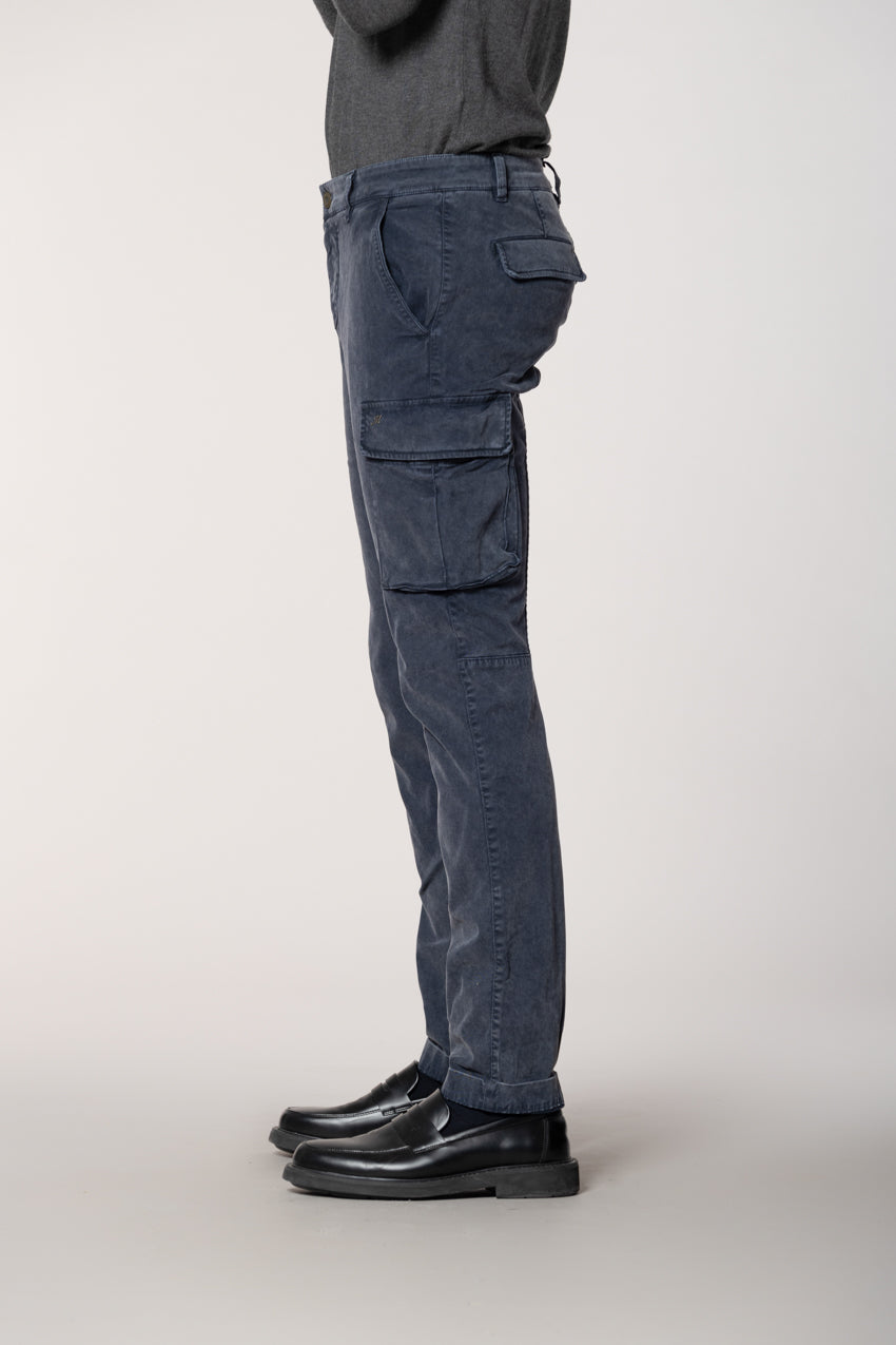 Chile men's cargo trousers in gabardine with special washing extra slim fit