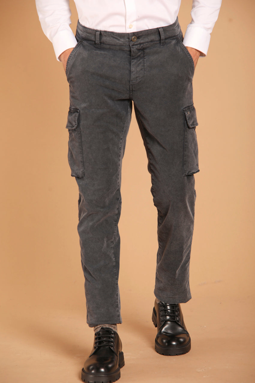 Chile men's cargo trousers in gabardine with special washing extra slim fit