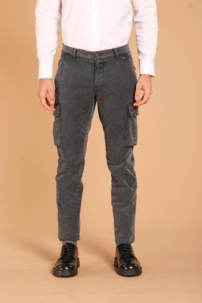 Chile men's cargo trousers in gabardine with special washing extra slim fit