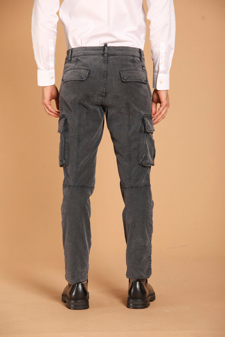 Chile men's cargo trousers in gabardine with special washing extra slim fit
