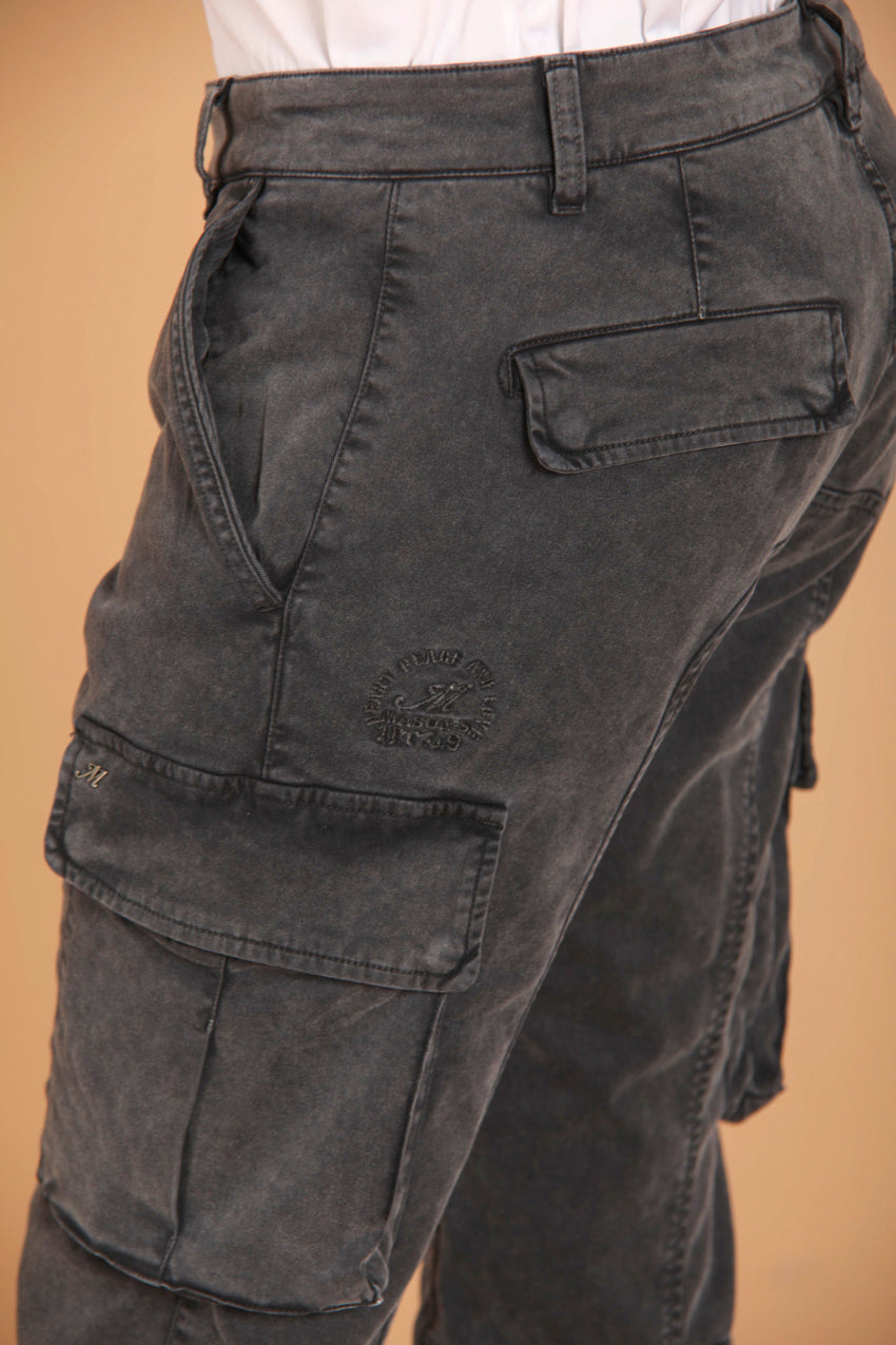 Chile men's cargo trousers in gabardine with special washing extra slim fit