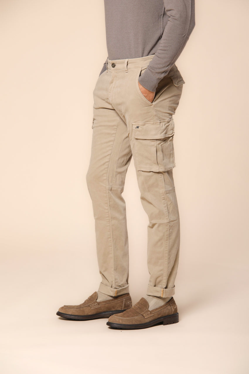 Chile men's cargo pants in gabardine extra slim fit ①