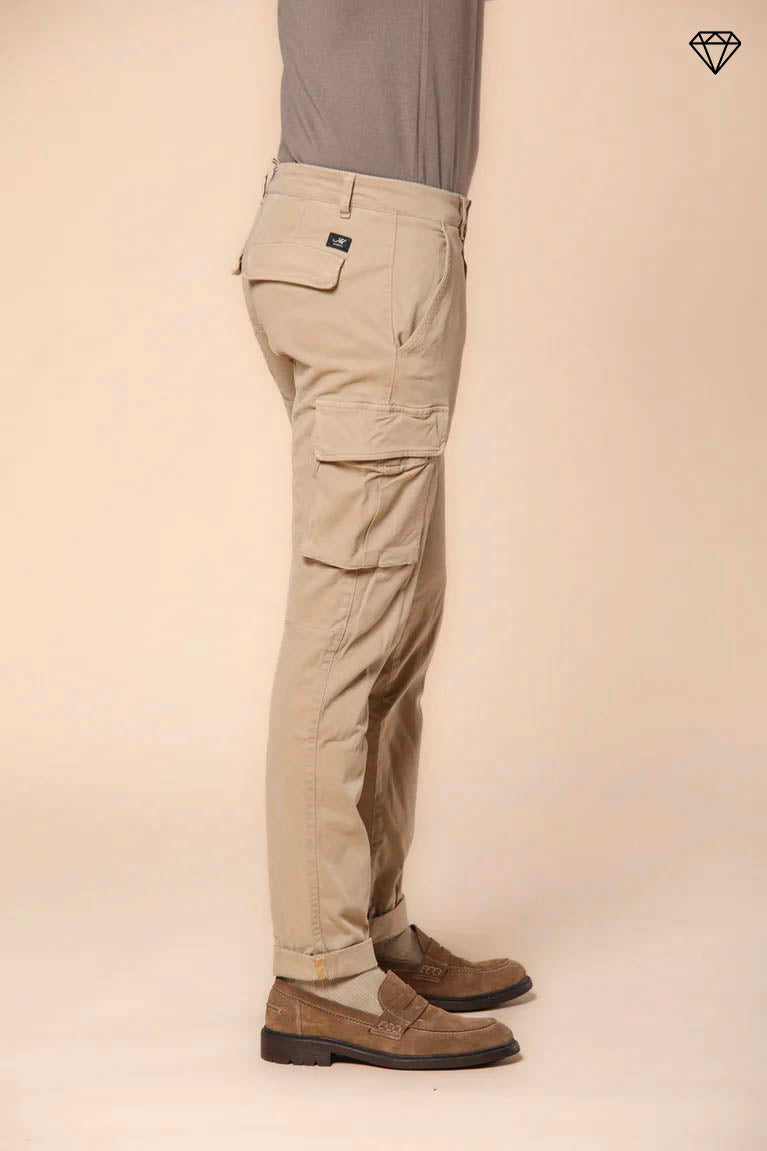 Chile pantalone cargo uomo in gabardina extra slim fit ①