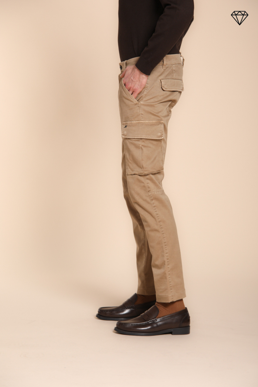 Chile pantalone cargo uomo in gabardina extra slim fit ①