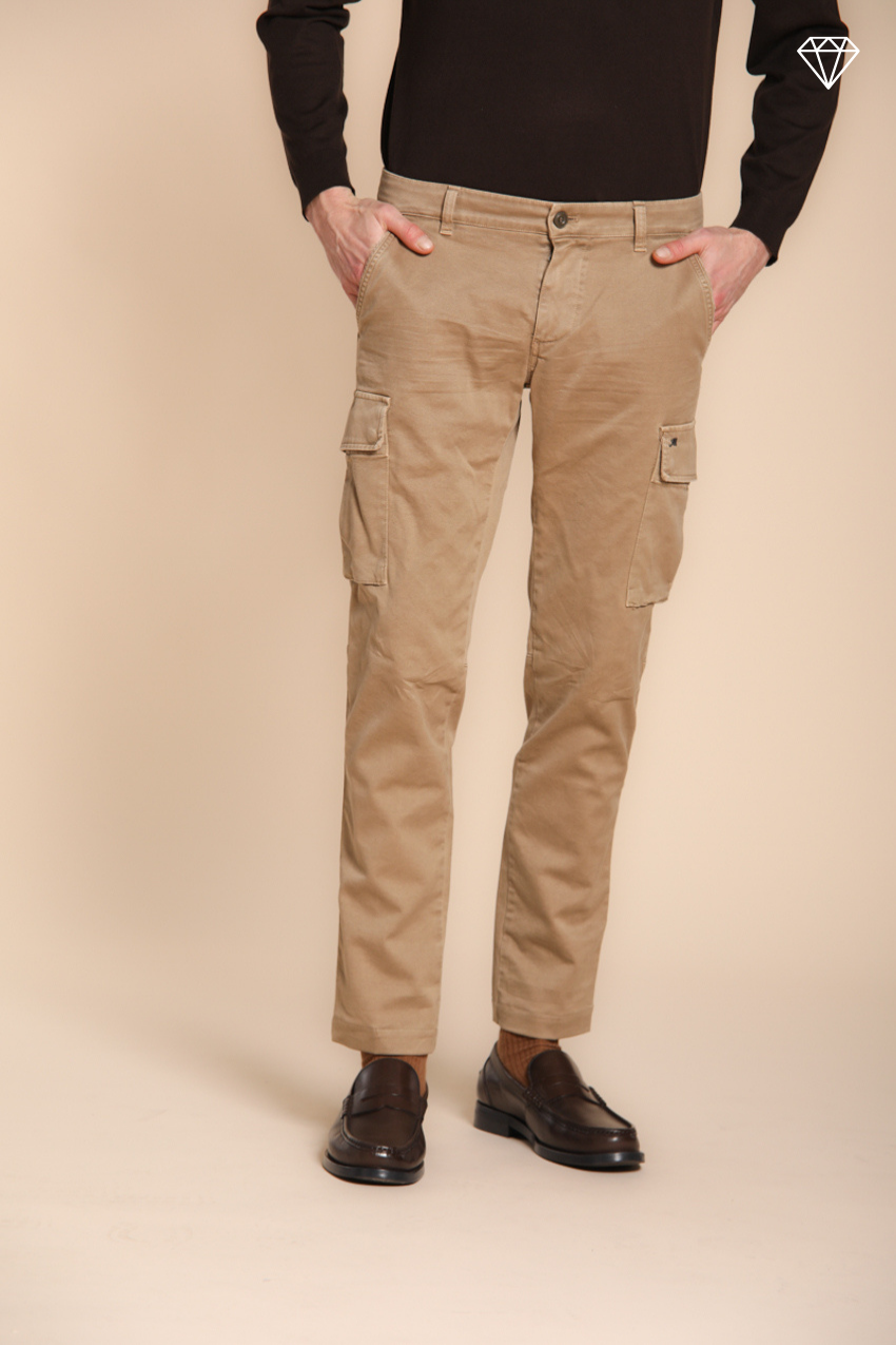 Chile pantalone cargo uomo in gabardina extra slim fit ①