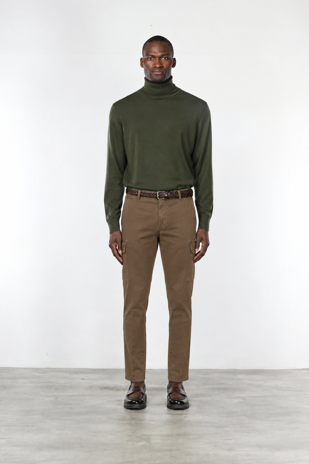 Chile pantalón cargo de hombre en gabardina stretch extra slim fit ①