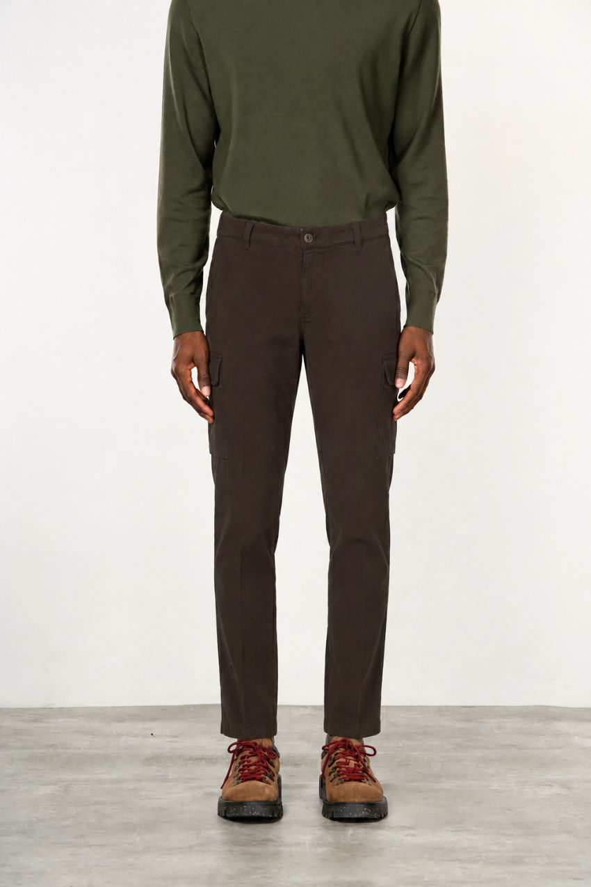 Chile men’s cargo pants in stretch gabardine extra slim fit ①