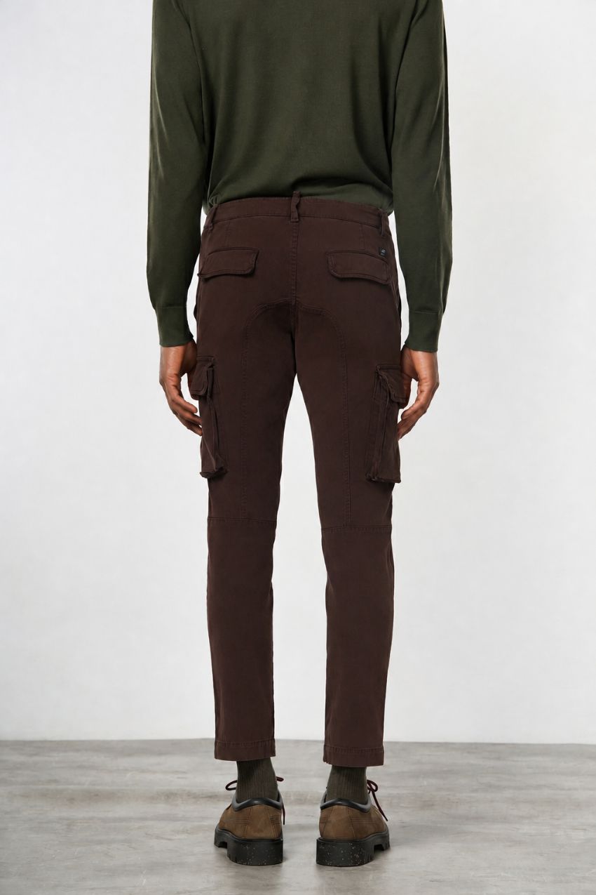Chile men’s cargo pants in stretch gabardine extra slim fit ①