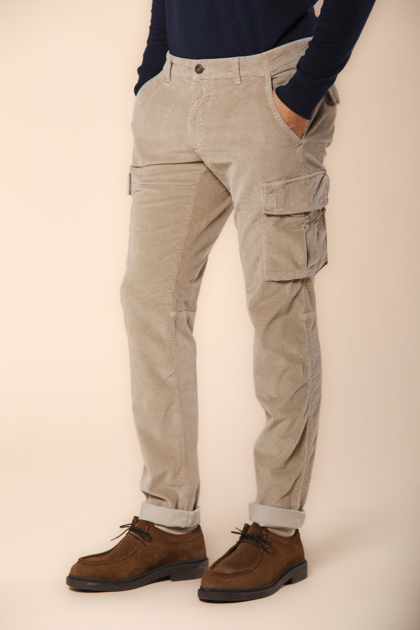 Chile pantalon cargo homme en velours 500 rayues coupe extra slim