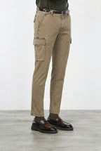 Chile pantalón cargo de hombre en gabardina stretch, extra slim fit ①