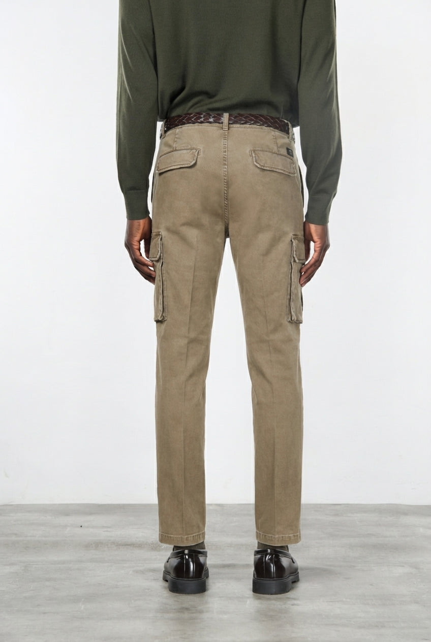 Chile pantalón cargo de hombre en gabardina stretch, extra slim fit ①