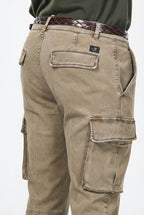 Chile pantalón cargo de hombre en gabardina stretch, extra slim fit ①