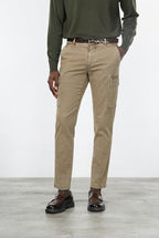 Chile pantalón cargo de hombre en gabardina stretch, extra slim fit ①