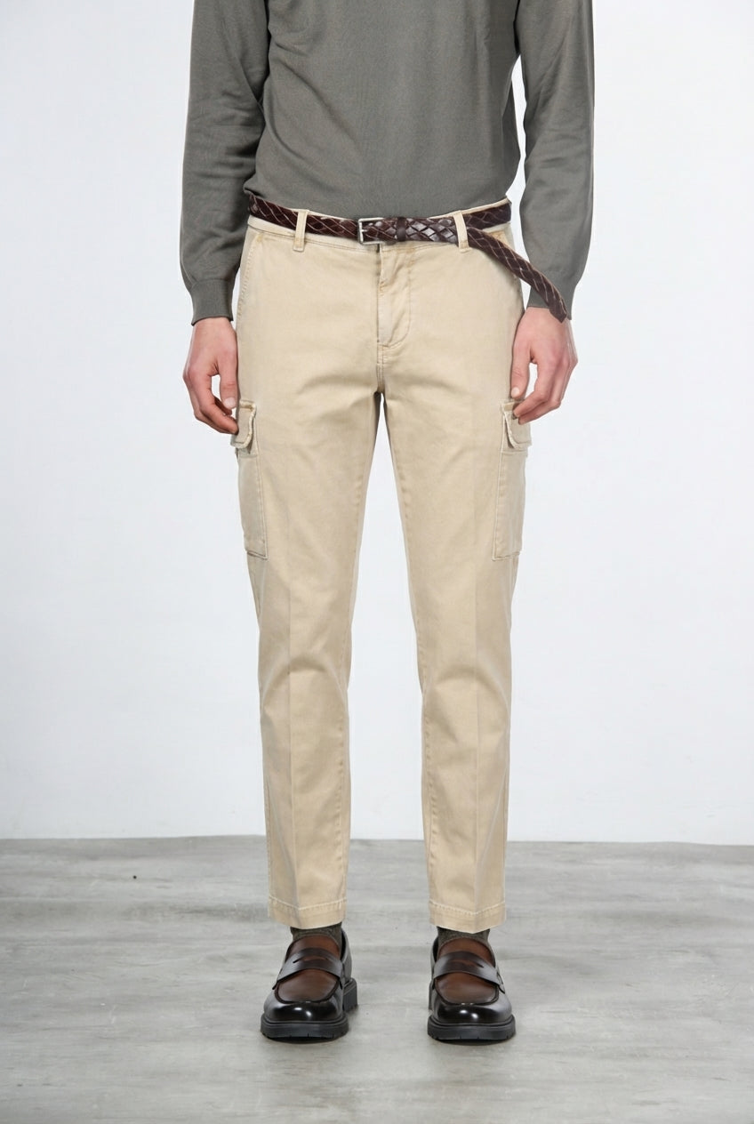 Chile pantalón cargo de hombre en gabardina stretch, extra slim fit ①
