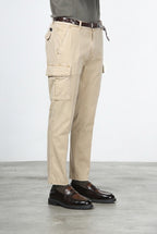 Chile pantalón cargo de hombre en gabardina stretch, extra slim fit ①