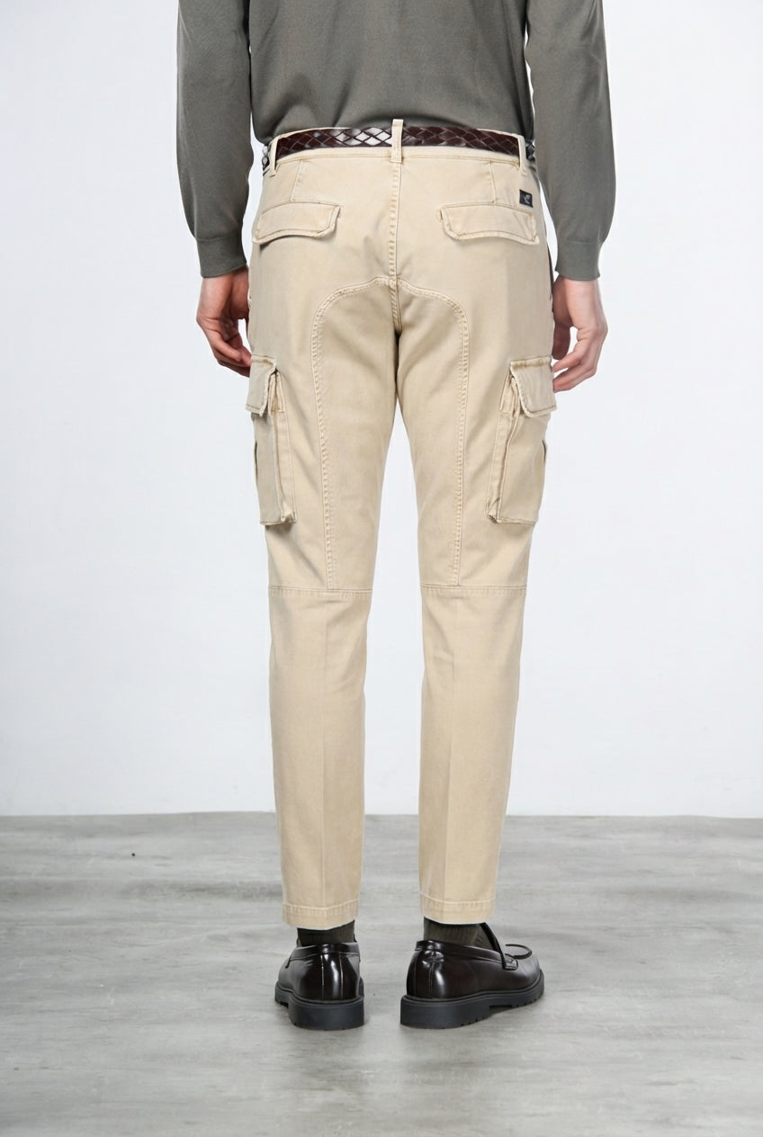 Chile pantalón cargo de hombre en gabardina stretch, extra slim fit ①