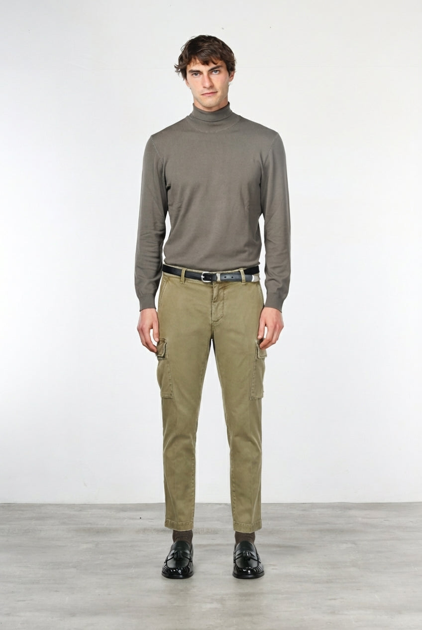 Chile pantalón cargo de hombre en gabardina stretch, extra slim fit ①