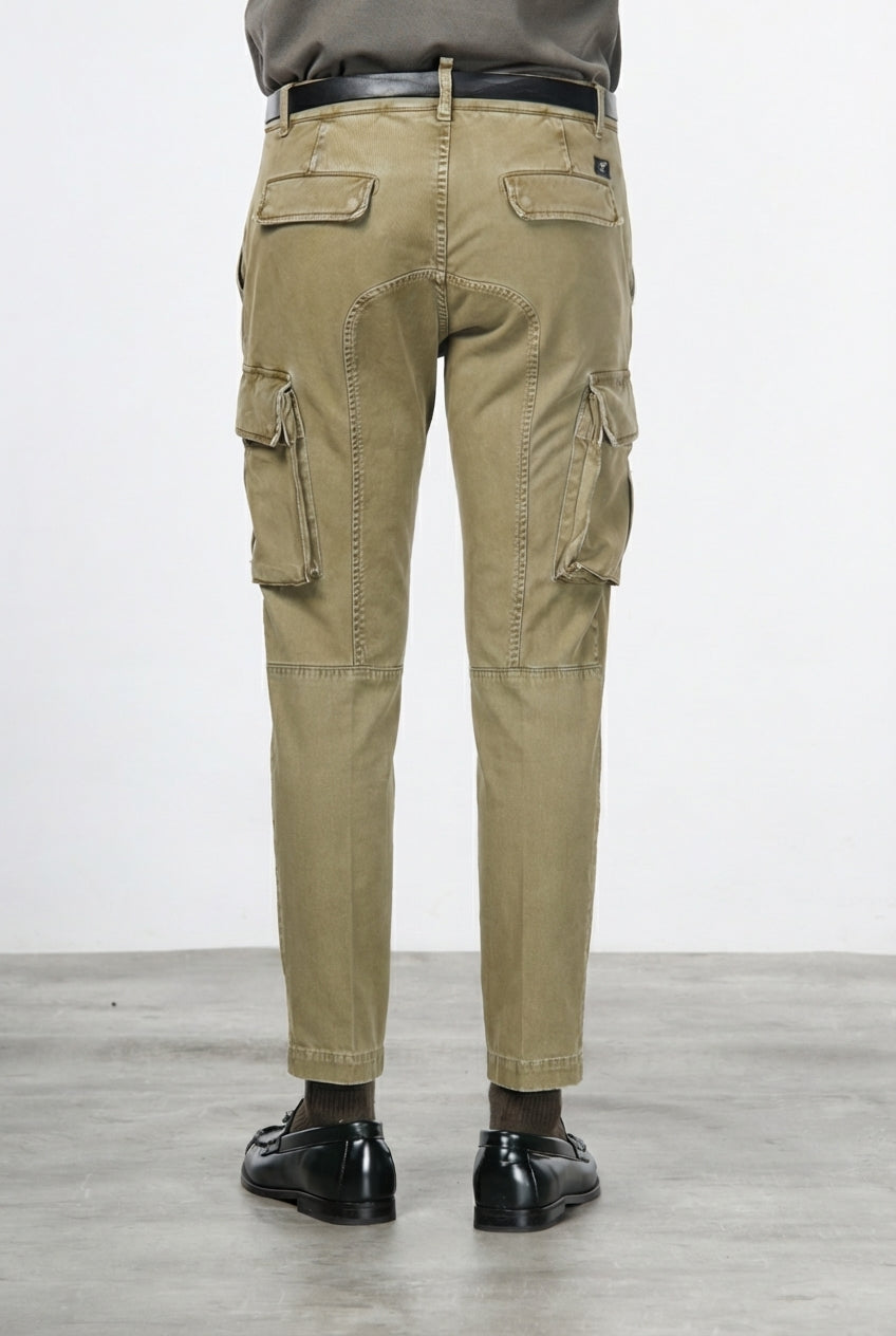 Chile pantalón cargo de hombre en gabardina stretch, extra slim fit ①