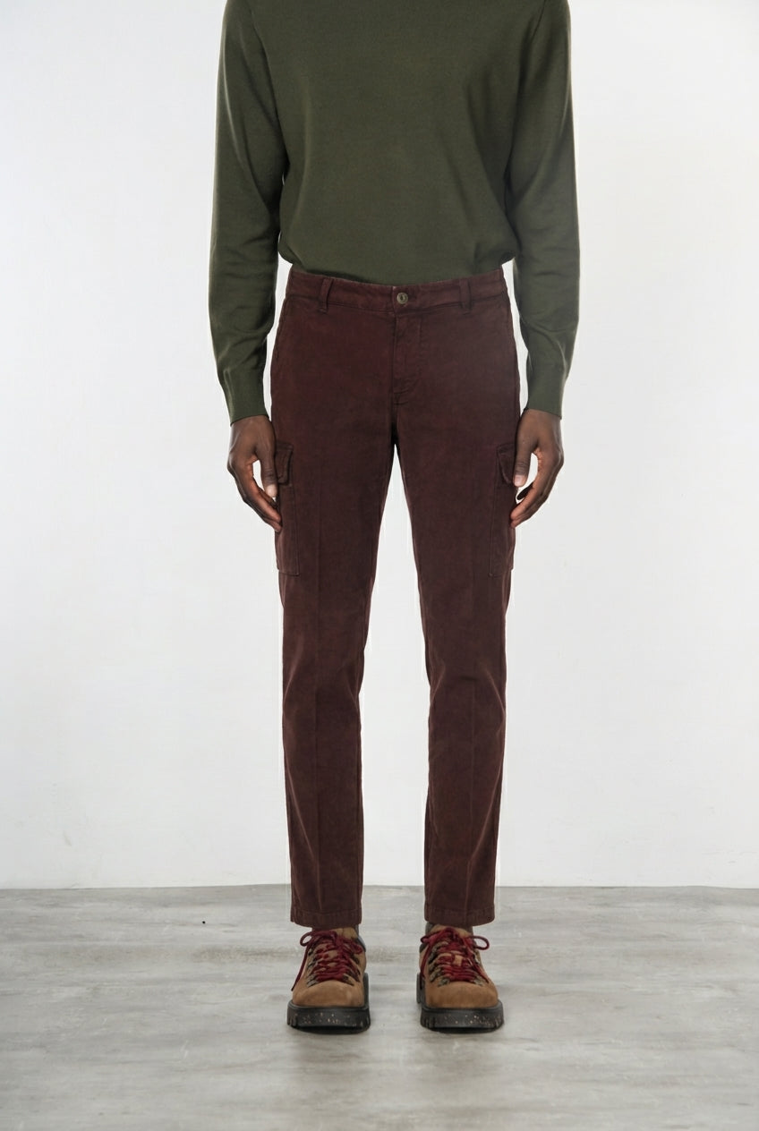 Chile pantalón cargo de hombre en gabardina stretch, extra slim fit ①