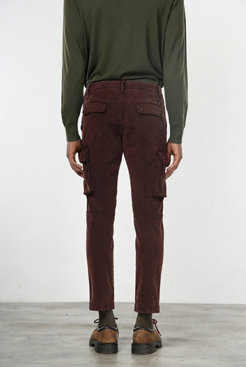 Chile pantalón cargo de hombre en gabardina stretch, extra slim fit ①