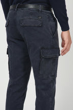 Chile 1 Pinces men's cargo pants in stretch gabardine, extra slim fit ①
