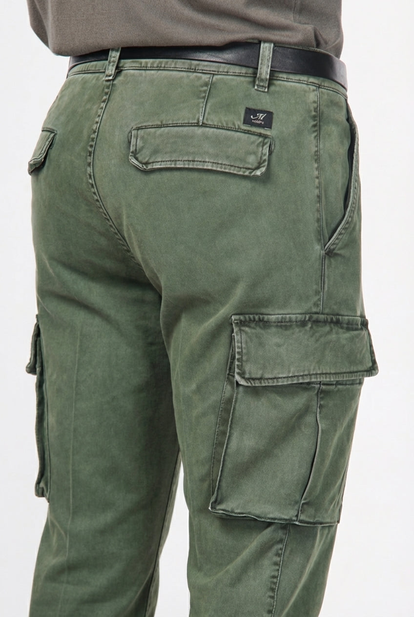 Chile pantalón cargo de hombre en gabardina stretch, extra slim fit ①