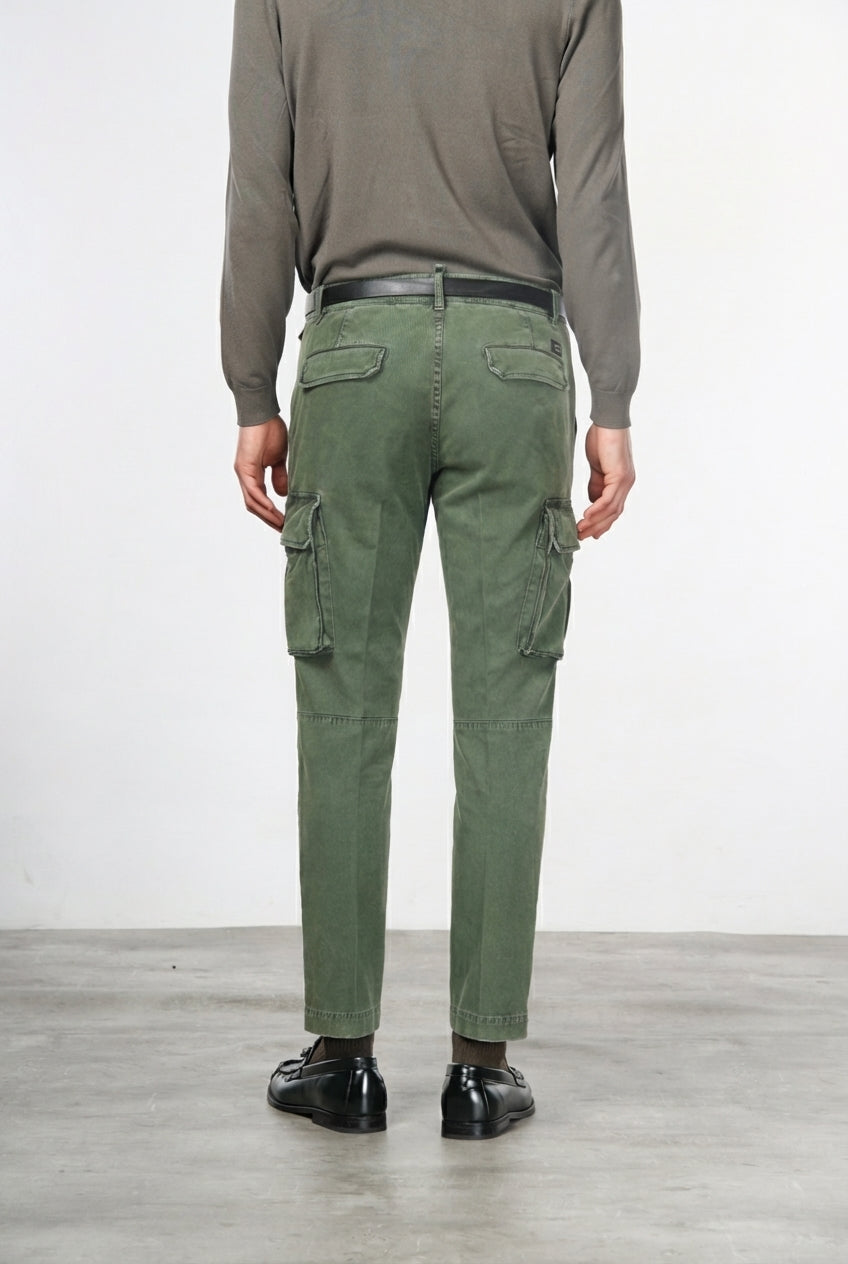 Chile pantalón cargo de hombre en gabardina stretch, extra slim fit ①