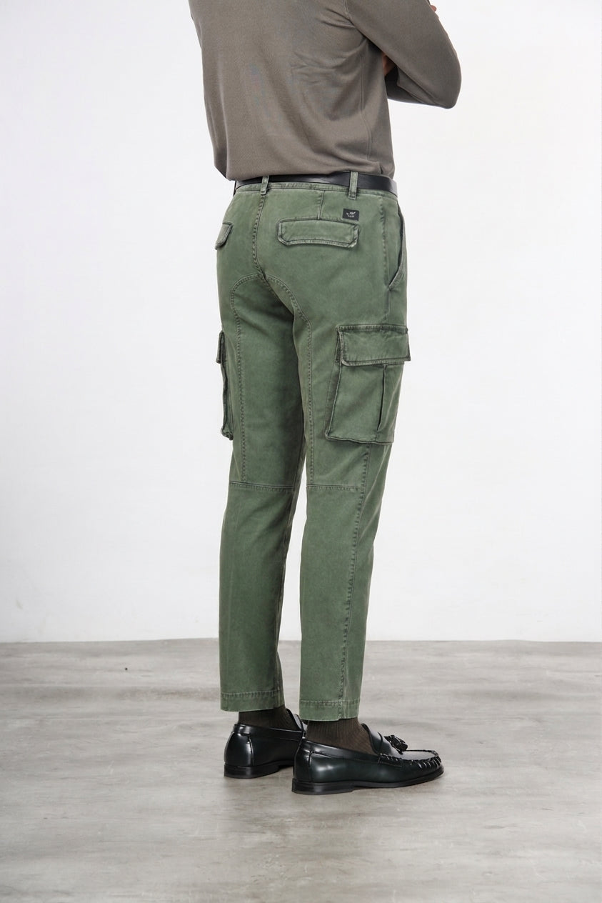 Chile pantalón cargo de hombre en gabardina stretch, extra slim fit ①