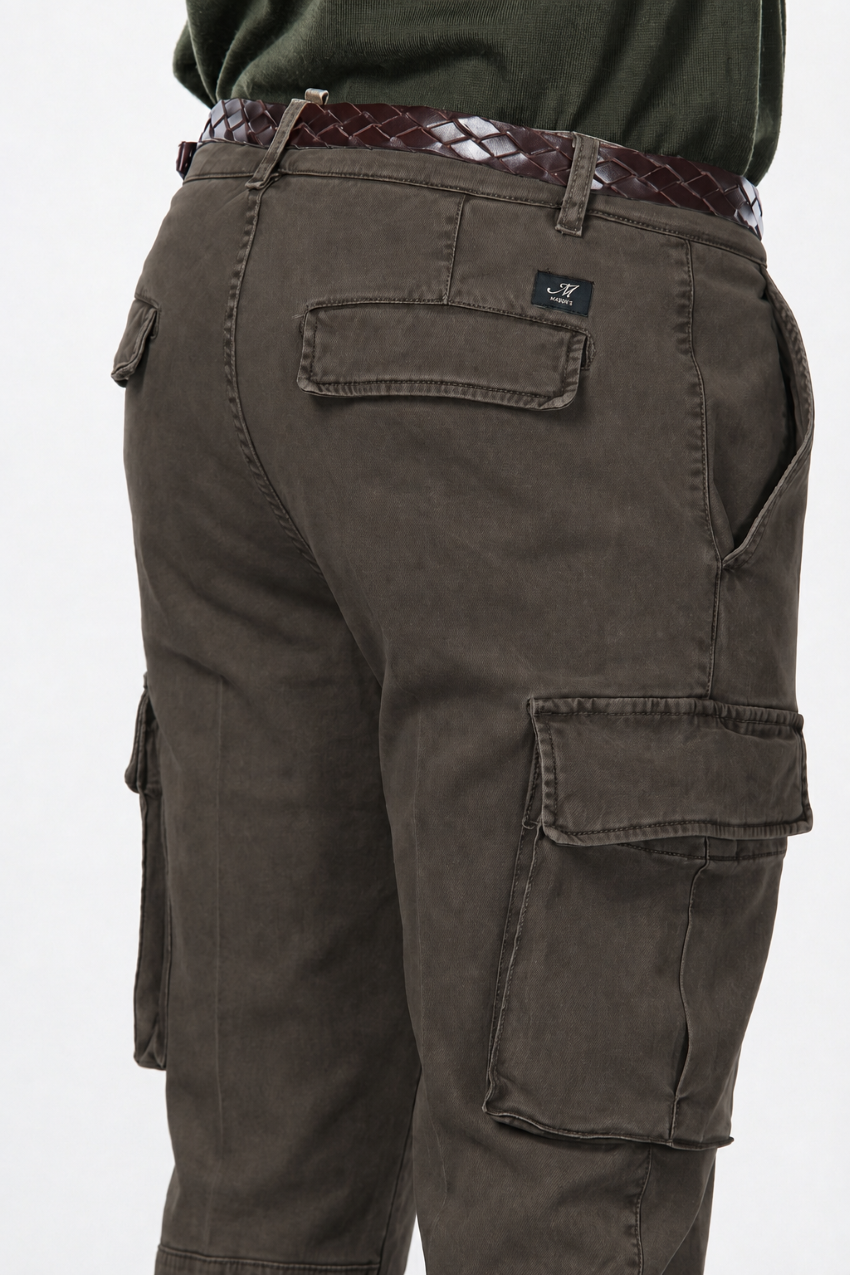 Chile pantalon cargo homme en gabardine stretch extra slim fit ①
