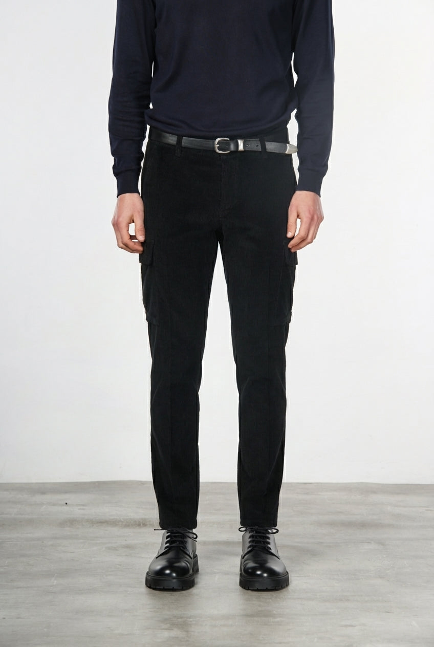 Chile pantalone cargo uomo in velluto 500 righe extra slim fit ①