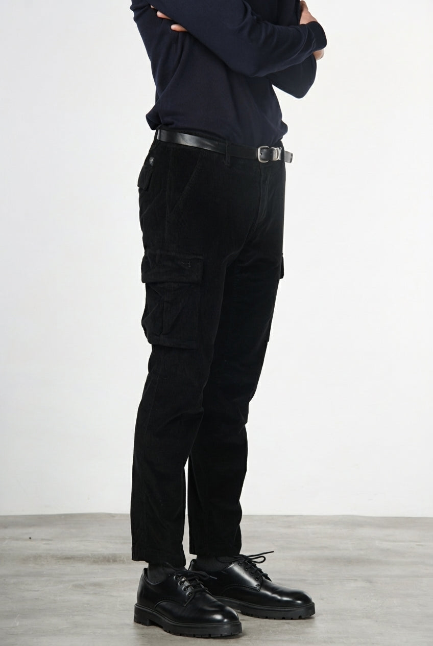 Chile pantalone cargo uomo in velluto 500 righe extra slim fit ①