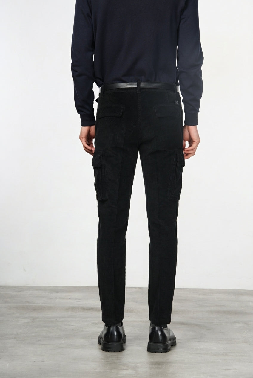 Chile pantalone cargo uomo in velluto 500 righe extra slim fit ①