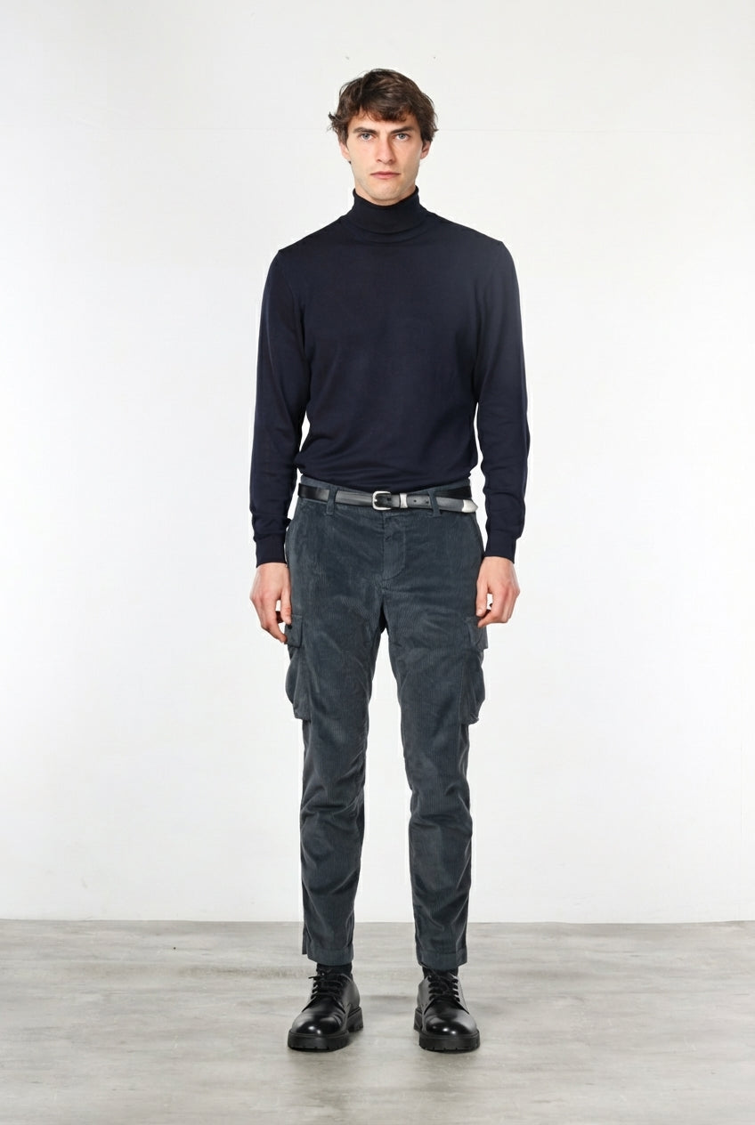 Chile pantalone cargo uomo in velluto 500 righe extra slim fit ①