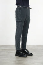 Chile pantalone cargo uomo in velluto 500 righe extra slim fit ①