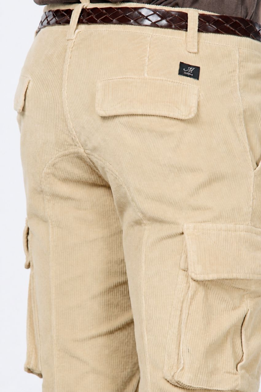 Chile pantalon cargo homme en velours côtelé 500 côtes coupe extra slim ①