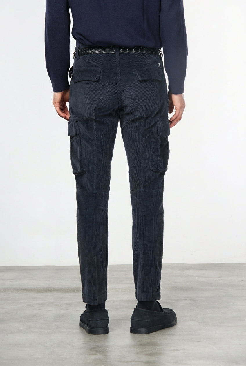 Chile pantalón cargo de hombre en pana 500 rayas, extra slim fit ①