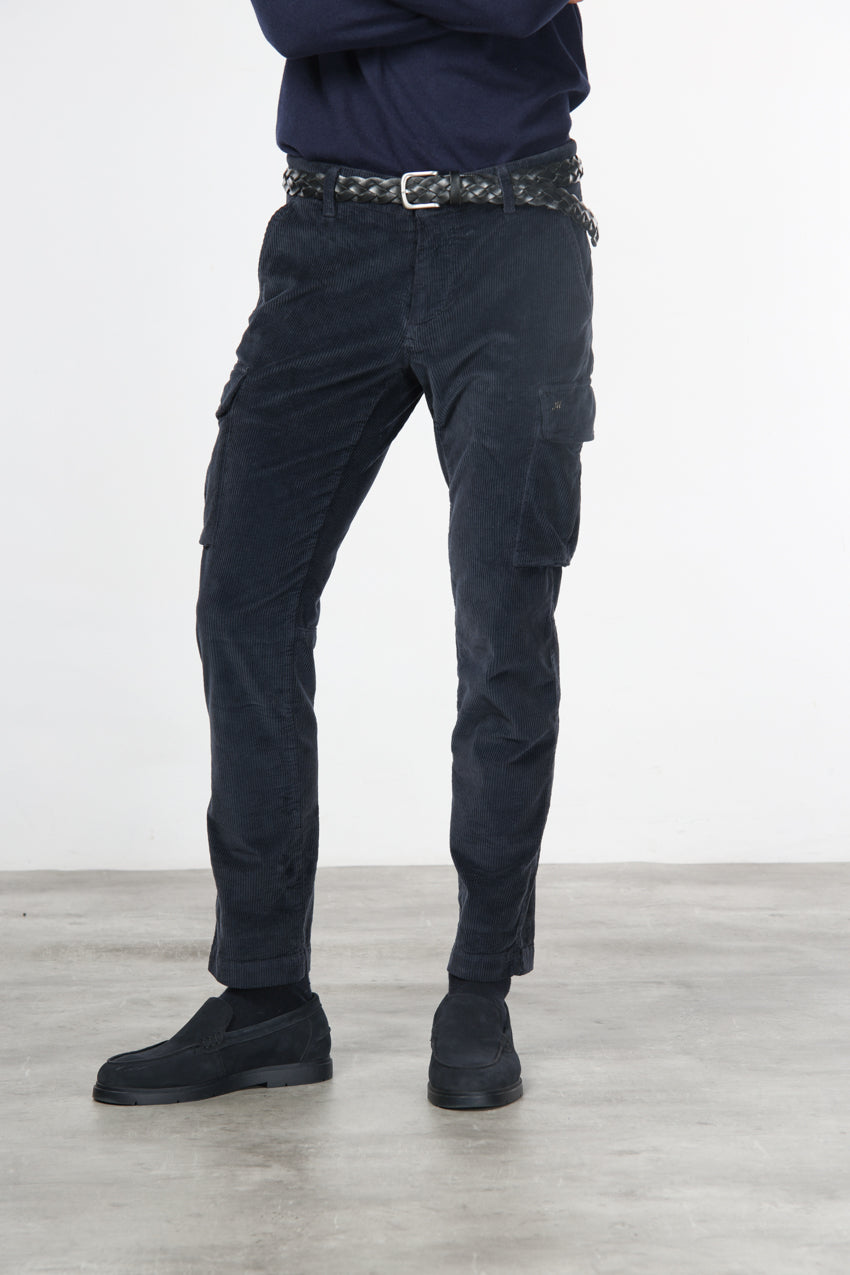 Chile pantalón cargo de hombre en pana 500 rayas, extra slim fit ①