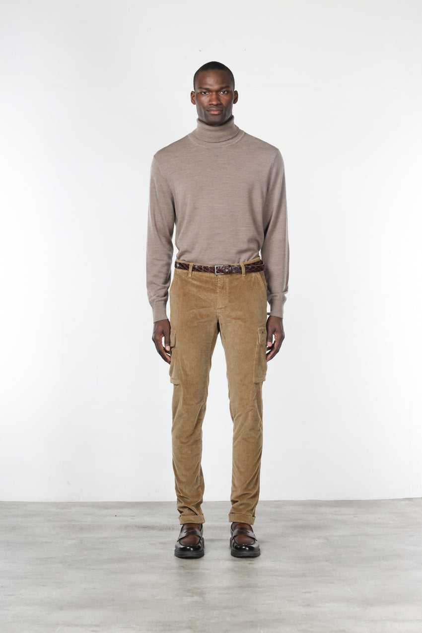 Chile pantalón cargo hombre en pana de 500 rayas, extra slim fit ①