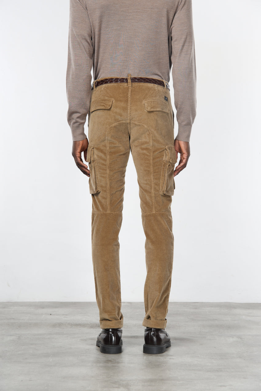 Chile pantalón cargo hombre en pana de 500 rayas, extra slim fit ①