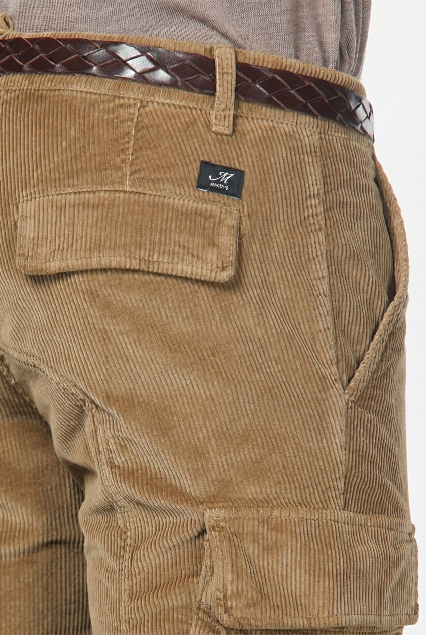 Chile pantalón cargo hombre en pana de 500 rayas, extra slim fit ①