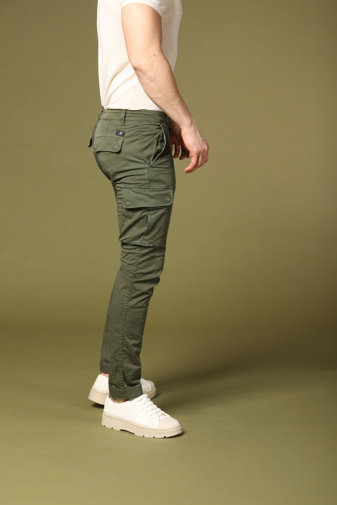 Image 4 of men's Chile model cargo pants in green, extra slim fit by Mason's